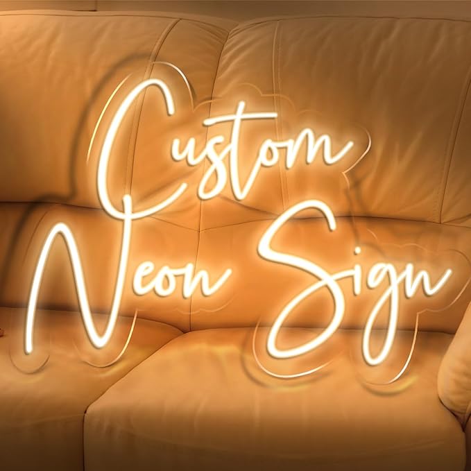 Custom Neon Signs, LED Neon Sign Customizable for Room Wall Decor, Personalized Neon Name Sign for Girl Boy, Personalized Birthday Party Wedding Christmas Decoration Bar Shop Name Gift (Yellow)