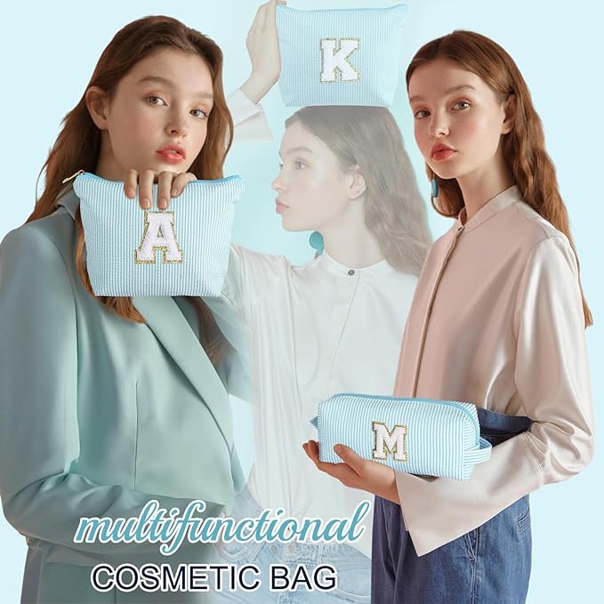 YOOLIFE Christmas Gifts For Teenage Girls Stocking Stuffers For Teen Girls Initial Makeup Bag | Cosmetic Travel Toiletry Bag | 9 10 11 12 13 14 15 Years Old | Teen Girl Gifts Trendy Stuff C
