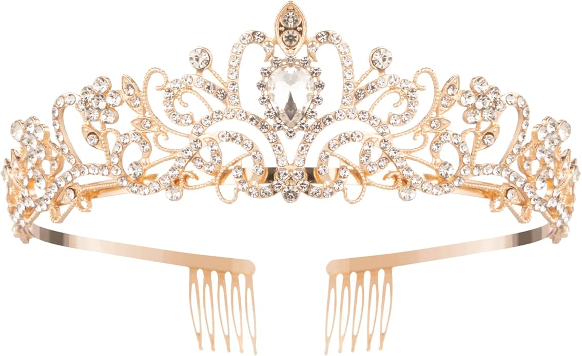 Crystal Tiara Crowns For Women Girls Princess Elegant Crown with Combs Women's Headbands Bridal Wedding Prom Birthday Party