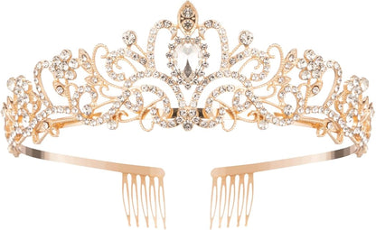 Crystal Tiara Crowns For Women Girls Princess Elegant Crown with Combs Women's Headbands Bridal Wedding Prom Birthday Party