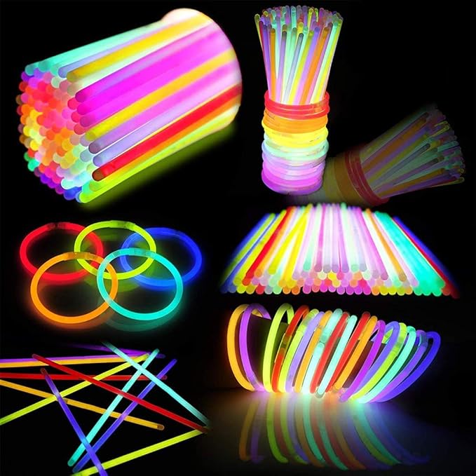 JOYIN 1000 Pcs 8" Glow sticks Bulk Party Favors Pack, Neon Glow in the Dark Party Supplies, Light Up Necklaces and Bracelets with Connectors, Christmas, Halloween, Football, Birthday Decorations