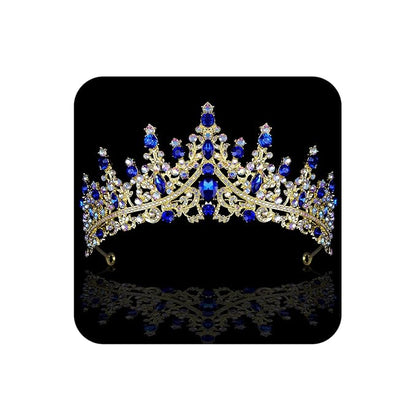 COCIDE Blue Crowns fpr Women Tiaras for Women Royal Blue Crown Hair Accessories Princess Halloween Cosplay Birthday Pageant Bride Headpieces Wedding Bridal