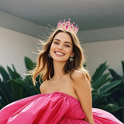 Tiaras and Crowns for Women Crystal Princess Tiaras Rhinestone Queen Crowns For Wedding Bridal Birthday Prom Pageant Party (Tiara 100)