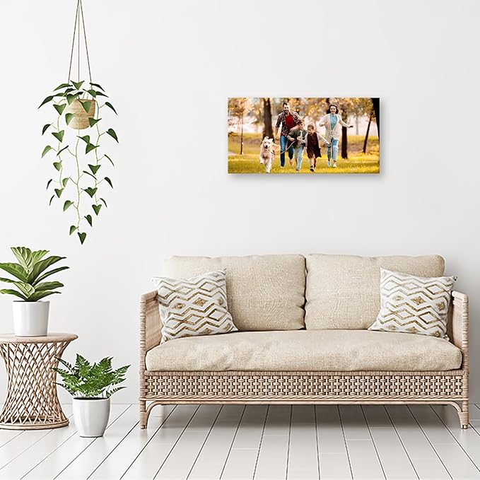 DBLAKI Personalized Custom Canvas Prints - Custom Framed Canvas Prints With Your Photos,Printed Photo To Canvas Wall Art Ideal for Home Decor Gifts Keepsakes 24" x12"