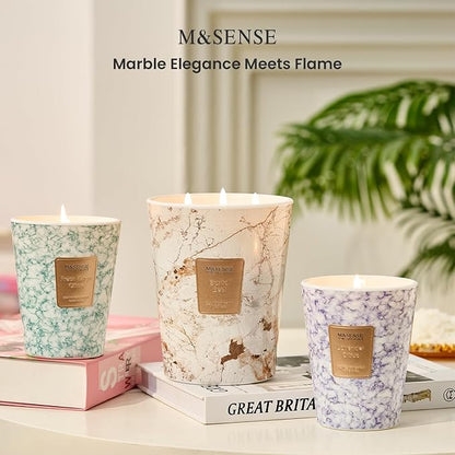 M&SENSE Extra Large Candle 35oz 150H LavenderCitrus Scented, 3 Wick Highly Scented Jar Candle, XL Large Christmas Gift Candle for Women, Long Lasting Burning for Holiday, Thanksgiving, Christmas