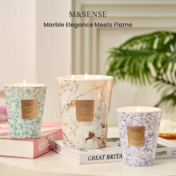 M&SENSE Extra Large Candle 35oz 150H Summer Night Scented, 3 Wick Highly Scented Jar Candles, XL Large Christmas Gift Candle for Women, Long Lasting Burning for Holiday, Thanksgiving, Christmas