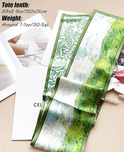 Head Scarf Hair Neck Scarves For Women Purse Bag Scarfs For Handbags Silky Long Thin Satin Headscarf Fashion