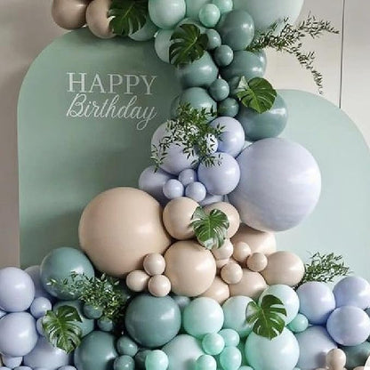 Blue and Green Balloon Arch Kit,122Pcs Sage Green Dusty Blue Matte Neutral Balloons for Boho Wedding Bachelor Party Bridal Baby Shower Engagement Anniversary Graduation Birthday Decorations
