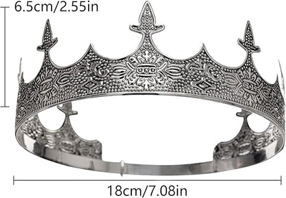 King Crown for Men Crowns Tiara for Birthday Party Costume
