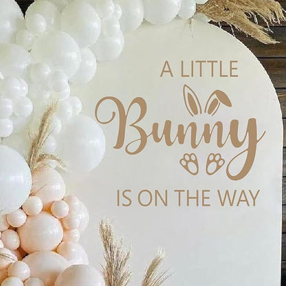 A Little Bunny is On The Way Sign Balloon Arch Decor Sticker，Baby Shower Party Rabbit Themed Decal Sign，Gender Reveal Party Decorations, for Spring Easter Rabbit Themed Baby Shower