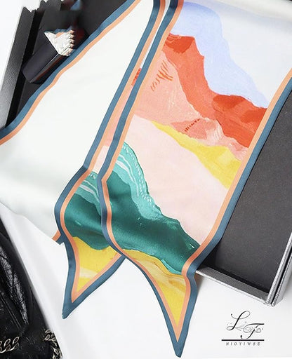 Head Scarf Hair Neck Scarves For Women Purse Bag Scarfs For Handbags Silky Long Thin Satin Headscarf Fashion