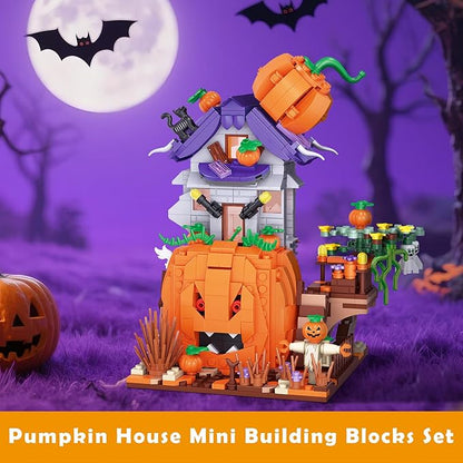 Halloween Pumpkin House Mini Building Blocks Set - 723PCS Halloween Themed Decor Kit, Creative Toys for Adults, Party for Adults