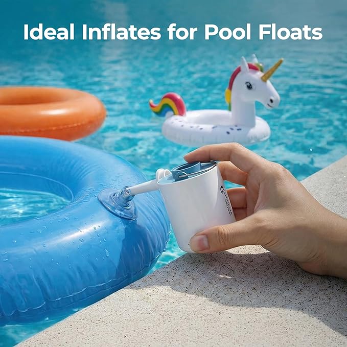 FLEXTAILGEAR Tiny and Portable Air Pump Ultra-Mini Pump with 1300mAh Battery USB Rechargeable to Inflate Deflate for Pool Floats, Air Bed, Air Mattress Swimming Ring, Vacuum Storage Bags