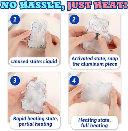 8 PCS Reusable Hand Warmers, Reusable Heat Packs，Cute Heating Pack, Hot Therapy Compress, Reusabl Heating Pad for Pain Relief and Camping, Outdoor & Portable