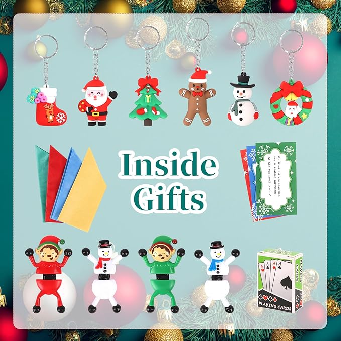 CCINEE 12 Packs Christmas No-snap Party Table Favors, Party Poppers with Prizes for Kids Xmas Gifts for Holiday School Prize