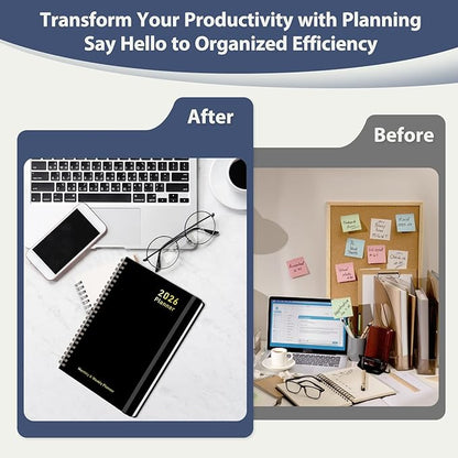2026 Planner, Weekly and Monthly Calendar Academic Planner, Jan 2026 - Dec 2026, 8.5‘’ x 11'', Planning Agenda Book for Desk Accessories and School Supplies - Letter Size