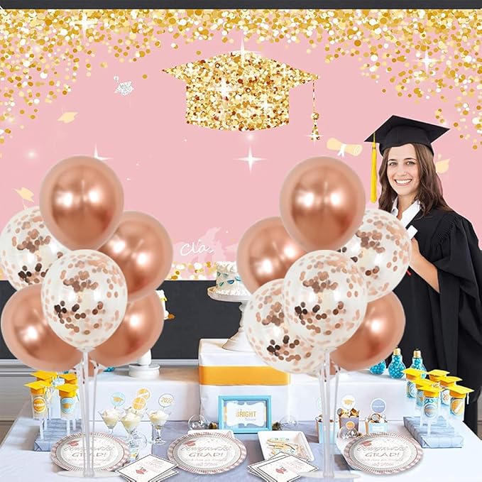 TONIFUL Rose Gold Balloon Stand Centerpiece Table Decorations,Balloons Stand Kit for Bridal Shower,Wedding,Engagement,Baby Shower,Graduation,Anniversary,Mother's Day,Birthday Decorations(4 Set)