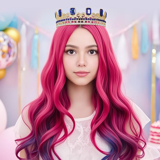 Audrey Descendant Crown,Princess Gold Crown,Halloween costume crown Birthday Party Gifts for Her