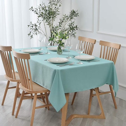 maxmill Jacquard Square Tablecloth Stain Resistant Waterproof Wrinkle Resistant Washable Soft Table Cloth, Fabric Table Cover for Dining Room, Indoor and Outdoor Use, 52 x 52 Inch, Turquoise