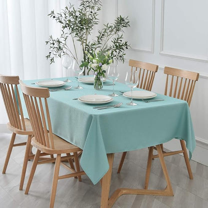 maxmill Textured Rectangular Tablecloth Water Resistance Antiwrinkle Spillproof Soft Jacquard Table Cloth for Dining Room, Buffet Banquet Parties and Holiday Dinners, 60 x 104 Inch, Turquoise