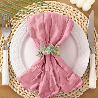 Socomi Mauve Cheesecloth Napkins Fall Thanksgiving Cheese Cloths Gauze Set of 10 Boho Washable Dinner Table Napkins for Wedding Party Baby Shower Birthday Party Decor