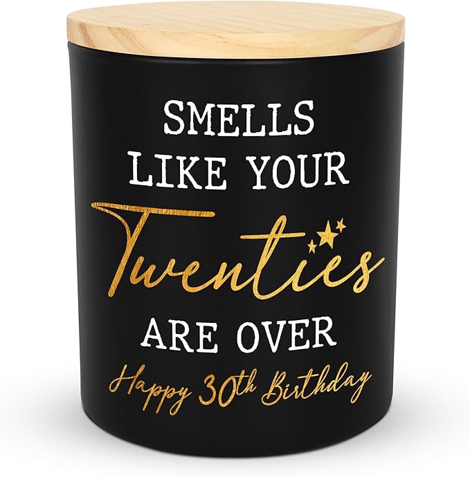 Christmas 30th Birthday Gifts for Men Women - Vanilla Lavender Candle 10oz - 1995 30th Birthday Decorations for Him Her, 30 Year Old Bday Gifts for Daughter Sister Wife Husband, 30 Candles