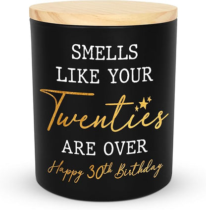 Christmas 30th Birthday Gifts for Men Women - Vanilla Lavender Candle 10oz - 1995 30th Birthday Decorations for Him Her, 30 Year Old Bday Gifts for Daughter Sister Wife Husband, 30 Candles