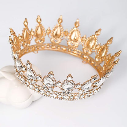 FORSEVEN Queen Crown Rhinestone Wedding Crowns and Tiaras for Women Costume Party Hair Accessories Princess Birthday Crown Crystal Bridal Crown Christmas Decorations Headband