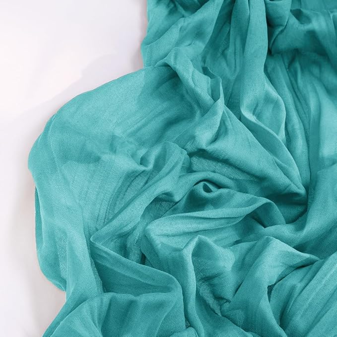 Teal Green Cheesecloth Table Runner 6 Pack Christmas Table Runners Boho Gauze 120 Inches Turquoise Cheese Cloth Table Decor for Xmas Holiday Season Parties Wedding Tea Party Decor