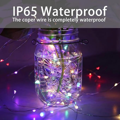 12Pack Fairy Lights Battery Operated, 7ft 20 LED 3 Modes Speed Twinkle Mini String Lights Waterproof Copper Wire Firefly Starry Lights for Mason Jars Wedding Party Christmas Decorations