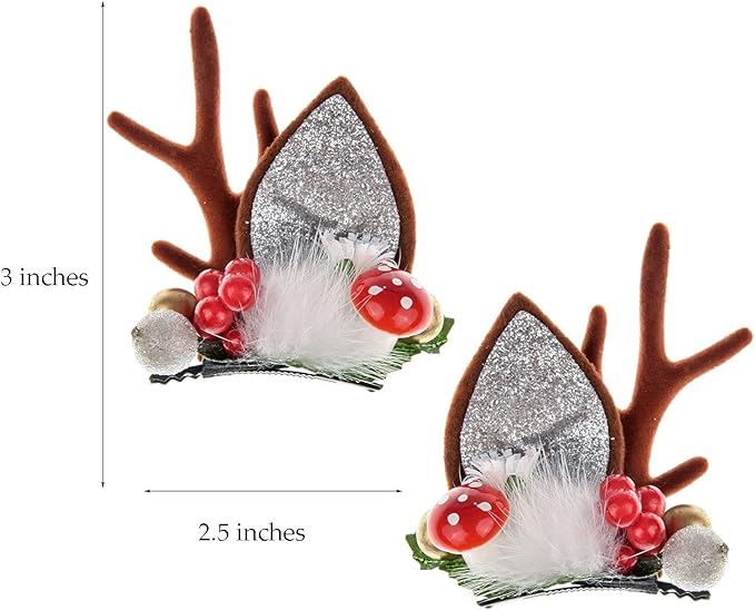 TOECWEGR Christmas Reindeer Antlers Headband Hair Clips Hair Hoop Girl Holiday Beauty Headdress