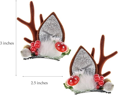TOECWEGR Christmas Reindeer Antlers Headband Hair Clips Hair Hoop Girl Holiday Beauty Headdress