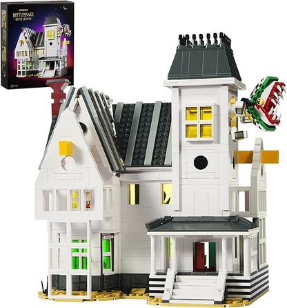 Horror Movie Beetle House Halloween Building Blocks Set, Betelgeuse Sandworm Monster Lydia Deetz Toys Compatible with Lego, Creative Birthday Decor Gift for Film Fans 18+ Adult (1851pcs)