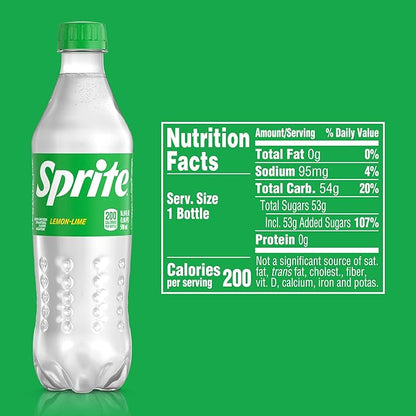 Sprite Lemon Lime Soda Soft Drinks, 16.9 fl oz, 6 Pack