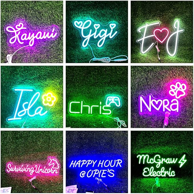 Custom Neon Sign for Wall Decor,Led Neon Sign Customizable,Kids Name Sign and Birthday Gift,Wedding Party Room Decorations,Battery Powered Led Lights Sign Personalized Neon Sign Home Shop Light