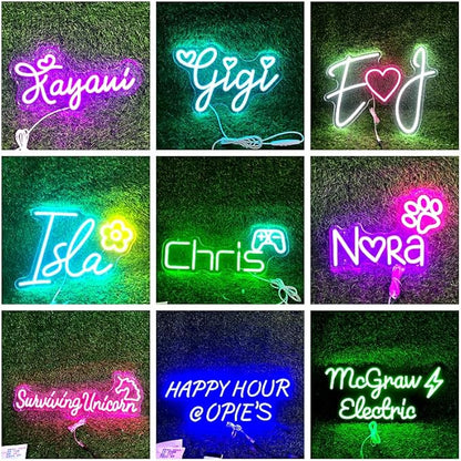 Custom Neon Sign for Wall Decor,Led Neon Sign Customizable,Kids Name Sign and Birthday Gift,Wedding Party Room Decorations,Battery Powered Led Lights Sign Personalized Neon Sign Home Shop Light
