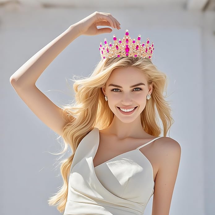 Tiaras and Crowns for Women Crystal Princess Tiaras Rhinestone Queen Crowns For Wedding Bridal Birthday Prom Pageant Party (Tiara 100)