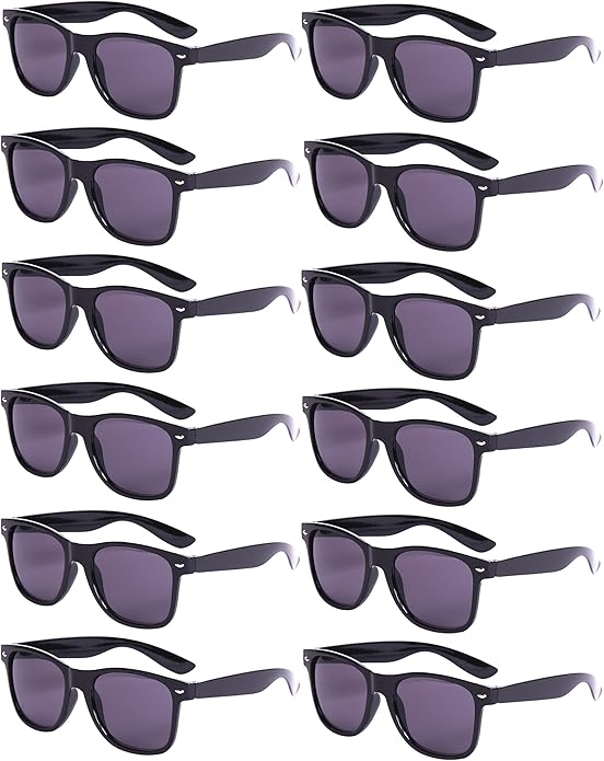 Eyegla 8/12/18 Pack Neon Sunglasses Bulk Colorful Multipack Party Sunglasses Retro Glasses Party Favor for Adult Men Women