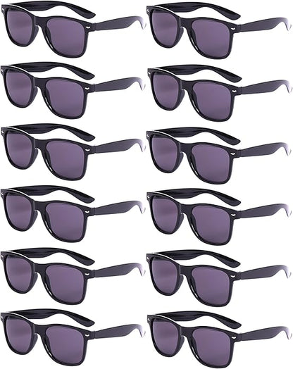 Eyegla 8/12/18 Pack Neon Sunglasses Bulk Colorful Multipack Party Sunglasses Retro Glasses Party Favor for Adult Men Women