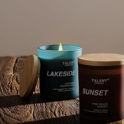 Candles for Home Scented, Natural Soy Wax, Scented Candle Stress Relief and Relaxation, Lavender Cedarwood, Medium Jar, Ideal for Home and Bedroom Decor