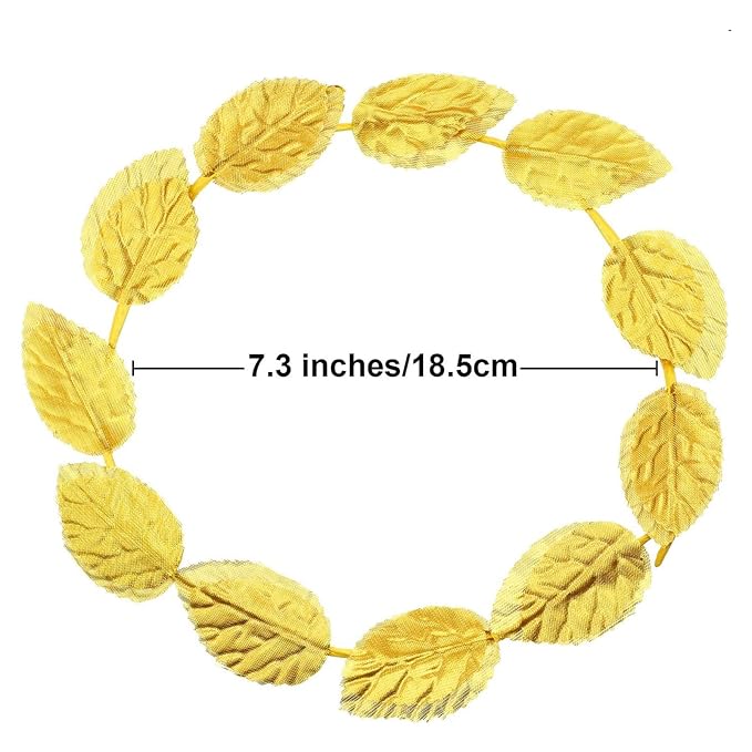 Unittype 4 Pcs Gold Laurel Crown Wreath Gold Leaf Headband Greek Toga Goddess Costume Headpiece for Women Halloween Accessories