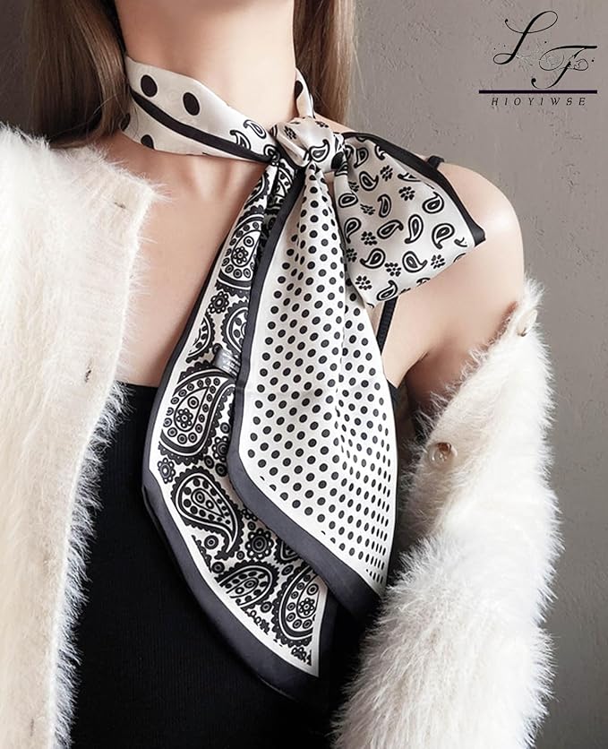 Head Scarf Hair Neck Scarves For Women Purse Bag Scarfs For Handbags Silky Long Thin Satin Headscarf Fashion