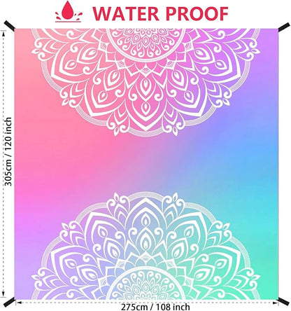 Beach Blanket Waterproof Sandproof Beach Mat 79" X 83"/10'x9'for 2-8 Adults Quick Drying Outdoor Picnic Mat Beach Accessories for Travel, Camping, Hiking
