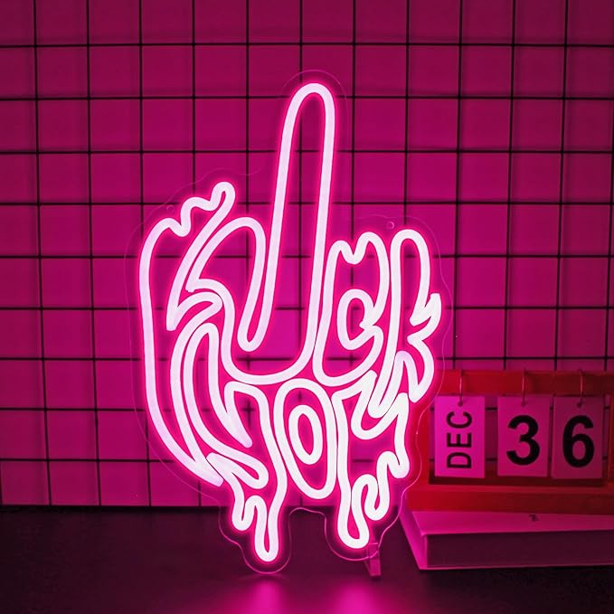 Finger Neon Sign, Neon Signs for Wall Decor Neon Pink LED Signs Room Neon Light Up Signs Home Decor for Bedroom Club Party Bar Shop USB Operated
