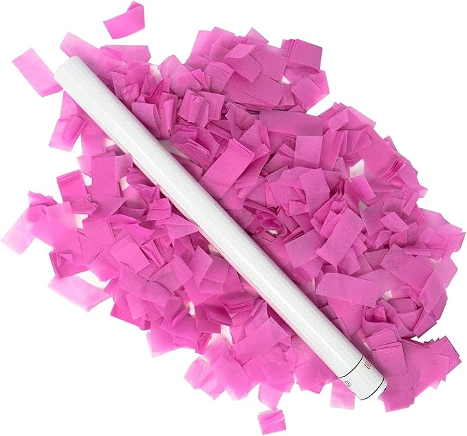 Ultimate Confetti Wand 14 inch Confetti Launcher Wand, Pink, 8 Pack - Great for Parties, Weddings and Events Tissue, Metallic and Biodegradable Options