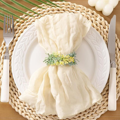 Socomi Beige Cheesecloth Napkins Fall Thanksgiving Cheese Cloths Gauze Set of 50 Boho Washable Dinner Table Napkins for Wedding Party Baby Shower Birthday Party Decor