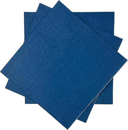 Navy Blue Cocktail Napkins 5 * 5inch Disposable Beverage Napkin Paper for Cocktail, Dinner, Wedding, Birthday Party Dessert Wine（ 120 Count）