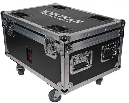 Rockville Best Pack 60 (6) Black 54W Battery Wash Lights, RGBWA+UV, Wireless DMX, Charging Case, Long-Life Battery, LCD Display, for DJs and Events