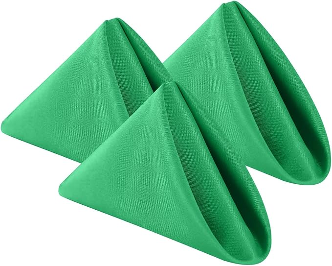 Cloth Napkins 20x20 inch Washable Polyester Dinner Napkins Soft Table Napkins for Wedding Party Dining Banquet(Emerald,100PCS)