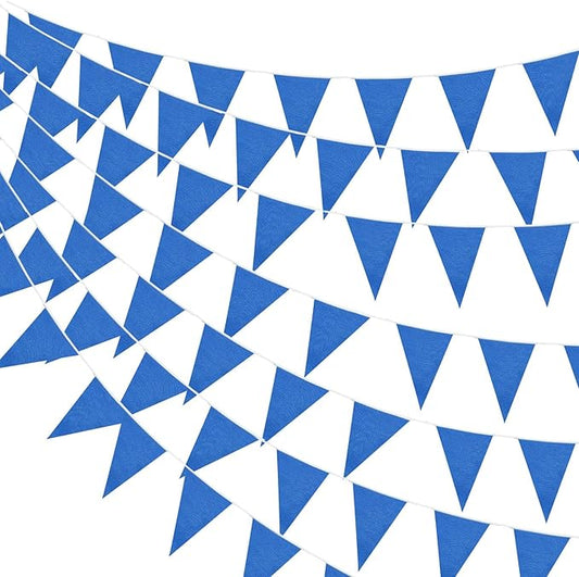 100 Feet Pennant Banners Flags 75 Solid String Triangle Flags for Grand Opening, Carnival Theme Birthday Party Decoration Outdoor Events Classroom Decoration(Blue)